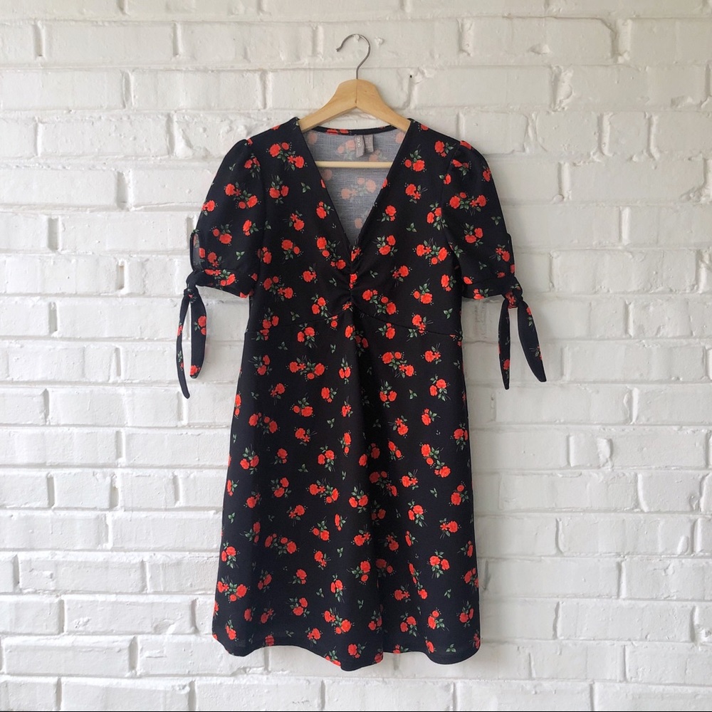 ASOS Maternity Tie Sleeve Mini Dress Floral Print